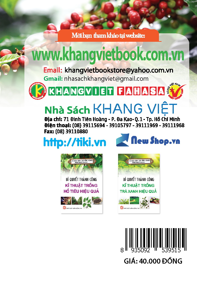 Bìa sau Bí Quyết Thành Công Kĩ Thuật Trồng Cà Phê Hiệu Quả